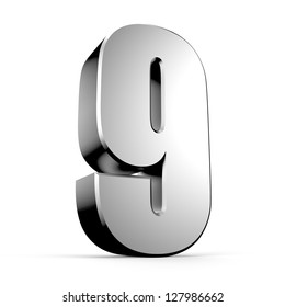 3D Number 9 From My Metal Number Collection