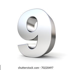 3d Number 9 - From My Metal Number Collection