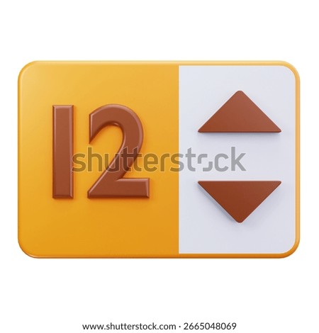 3D Number Input Field Interface Icon