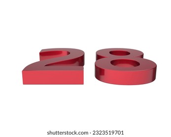 3d number isolated texture render background illustration