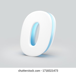 3D Number of letter 0 with future technology concept, sci-fi, 3D Rendering.