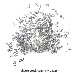 3d numbers exploded