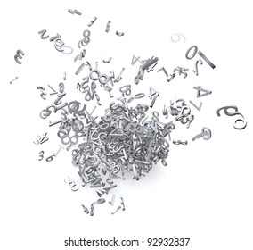 3d numbers exploded