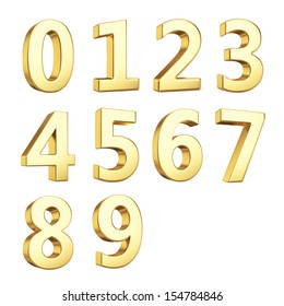 3D Numbers Isolated With Clipping Path On White