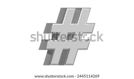 3d Numeric style Font on White Background Isolated in Silver Metallic color numbers Bright metallic 3D, realistic vector illustration