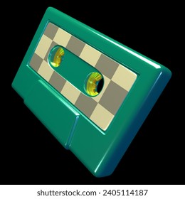 3d object checker retro cassette - Powered by Shutterstock