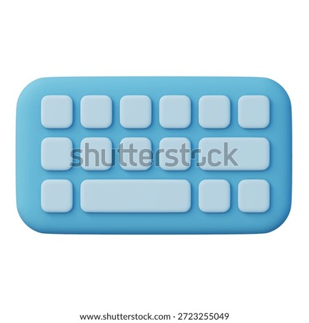 3d office computer wireless keyboard icon for fast typing text input and business communication