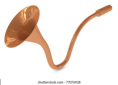 3d old hearing aids on white background