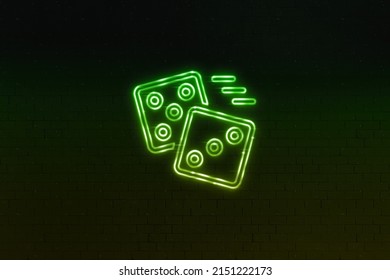 3D Online Craps Sites Icon Neon Sign