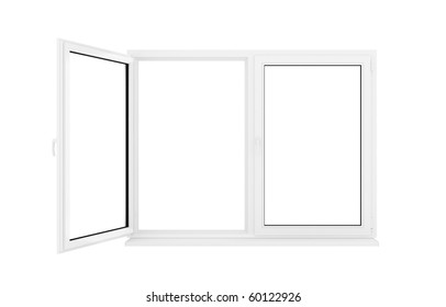 3d Opened Plastic Window On White Stock Illustration 60122926 ...