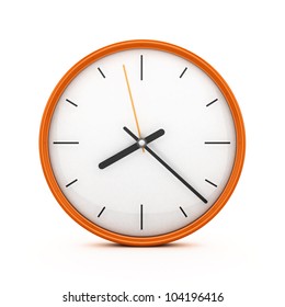 3D Orange Clock Isolated