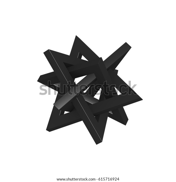 3d Orderly Tangles Based Triangle Object Stock Illustration 615716924