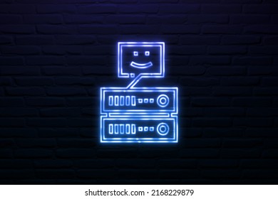 3d Overhead Infrastructure Platform Icon Neon Stock Illustration ...