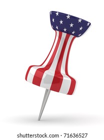 3d Paper Pin With The American Flag