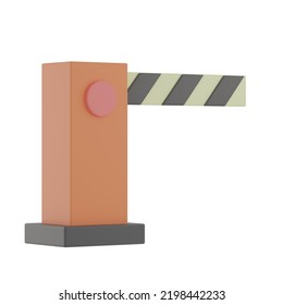 3D Parking Barrier Icon Illustration Render