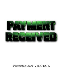 3D Payment received text poster