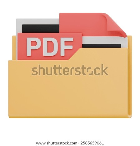 3D PDF File Folder Format Icon