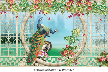 3d peacock wallpaper