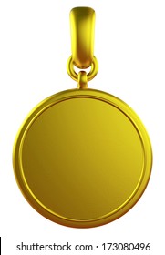 3D Pendant Gold Medal, Isolated