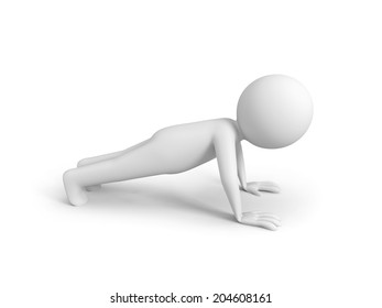 3d People Doing Gymnastics Exercise Isolated Stock Illustration ...