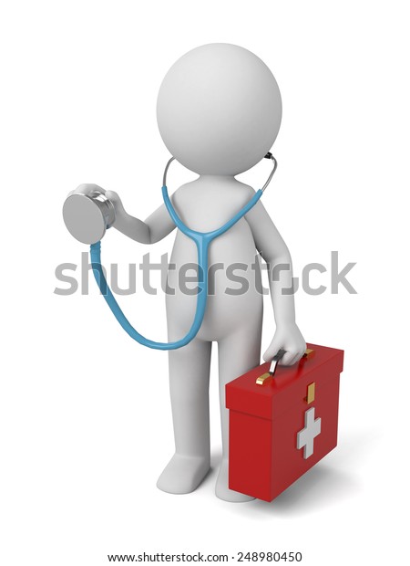 3d People First Aid Box Stethoscope Stock Illustration 248980450 ...