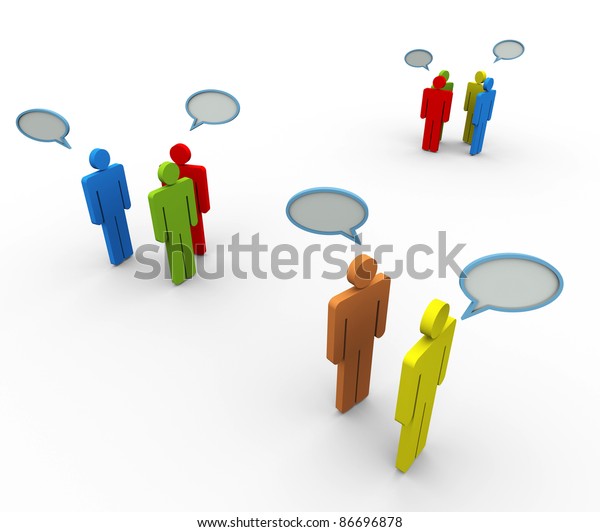 3d People Group Speech Bubble Concept Stock Illustration 86696878 ...