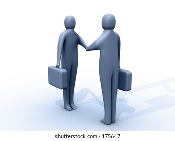 3d people holding briefcases shaking hands. - Powered by Shutterstock