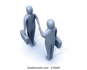 3d people holding briefcases shaking hands. - Powered by Shutterstock