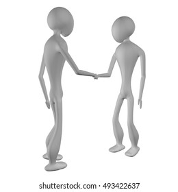 3d People Hominid Aliens Shaking Hands Stock Illustration 493422637 ...