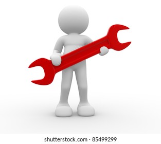 3d People Human Character Wrench 3d Stock Illustration 85499299 ...