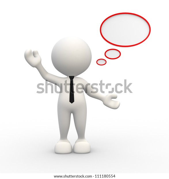 3d People Man Person Blank Bubbles Stock Illustration 111180554 ...