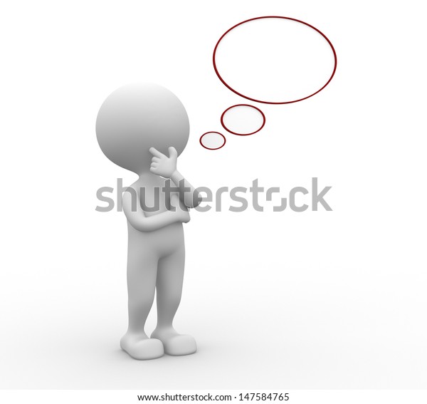 3d People Man Person Blank Bubble Stock Illustration 147584765