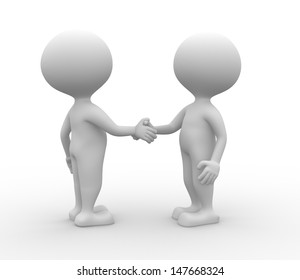 3d People Man Person Partnership Handshake Stock Illustration 147668324 ...