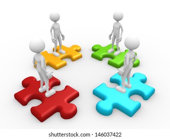 3d People Man Person Pieces Puzzle Stock Illustration 146037422 ...