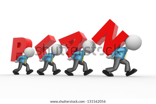 3d People Man Person Word Plan Stock Illustration 131562056