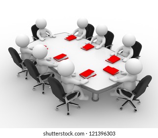 3d People Men Person Conference Table Stock Illustration 121396303 ...