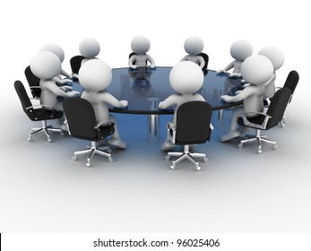 3d People Men Person Conference Table Stock Illustration 96025406 ...