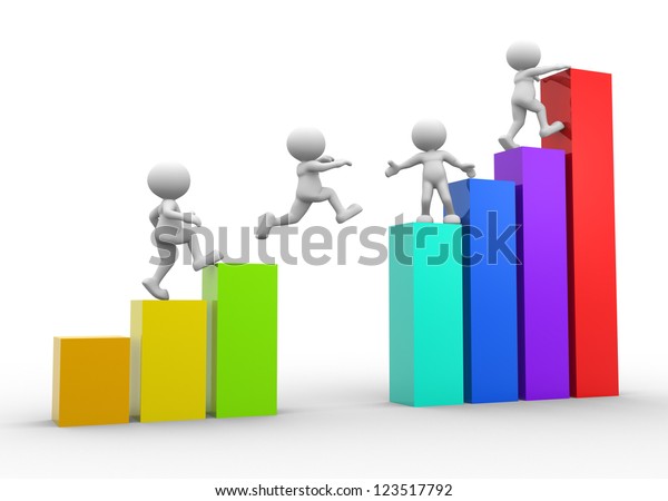 3d People Men Person Jumping Over Stock Illustration 123517792 ...