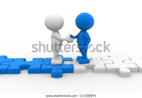 3d People Men Person Shaking Hands Stock Illustration 113188891 ...