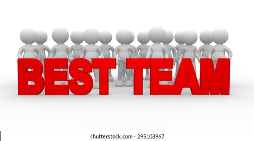 3d People - Men, Person In Team. Best Team