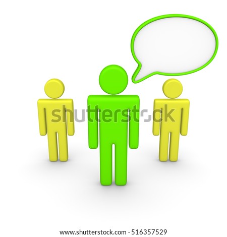 3d people with speech bubble. 3d render.