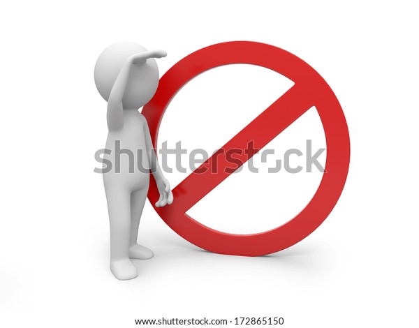 3d People Stop Sign Stock Illustration 172865150 | Shutterstock