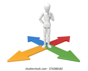 3d People Surrounded By Directional Signs Stock Illustration 276588182 ...