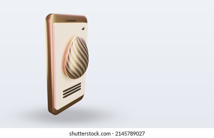 3d Phone easter icon rendering left view