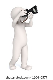 3d photographer guy working - Image rendered with soft shadows