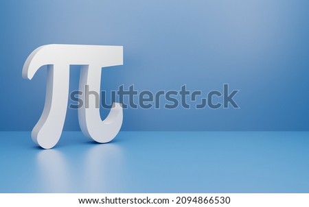 3D Pi Number Mathematic education symbols isolated on blue background with copy space use for banner. Math operation concept. computation icon colorful Geometry shape, 3D rendering. Zdjęcia stock © 
