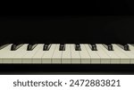 3D Piano Keys on Black Background