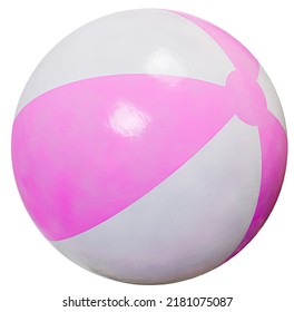 3D Pink Beach Ball,isolated Float Ball, 3D Illustration.