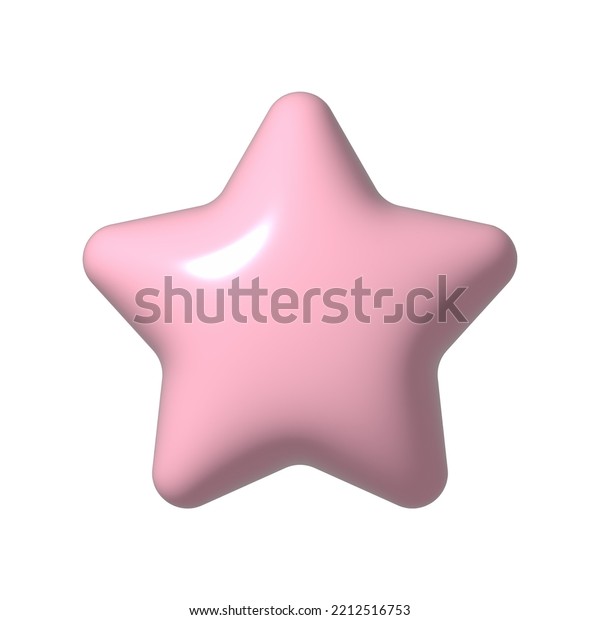 3d Pink Star Sparkle Icon Holiday Stock Illustration 2212516753 ...