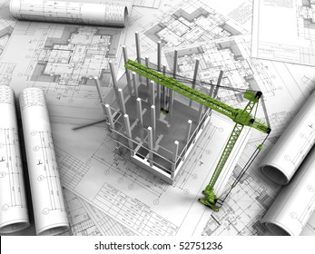  3D plan drawing - Powered by Shutterstock